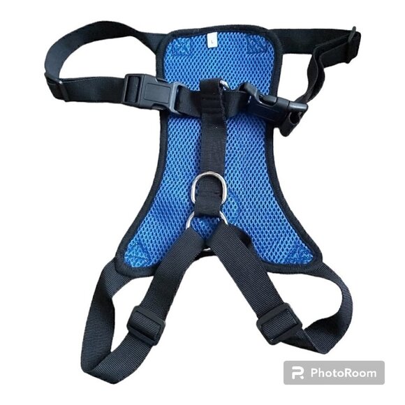 REPLACEMENT Dog Car Harness Vest Breathable Blue Mesh Fabric - Size Large - Picture 2 of 8